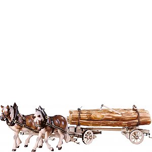 DE6075 - 2 Draw-horses with hooped woodcart